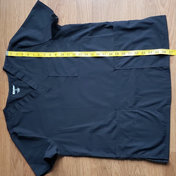 Scrubstar Premium Short Sleeve Black V-Neck Medical Scrub Top Unisex Size Small - Picture 6 of 9